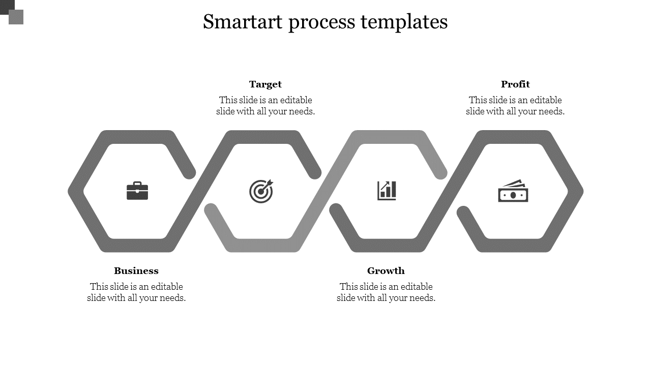 Free - Best SmartArt Process Templates With Grey Color Model